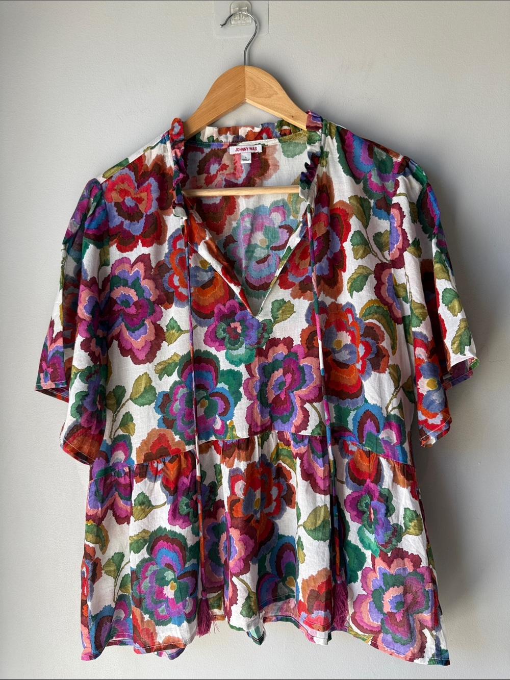 NWOT Johnny Was Boho Floral Calanthe Cotton Blouse